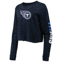 Tennessee Titans New Era Women's Crop Long Sleeve T-Shirt - Navy - NFL