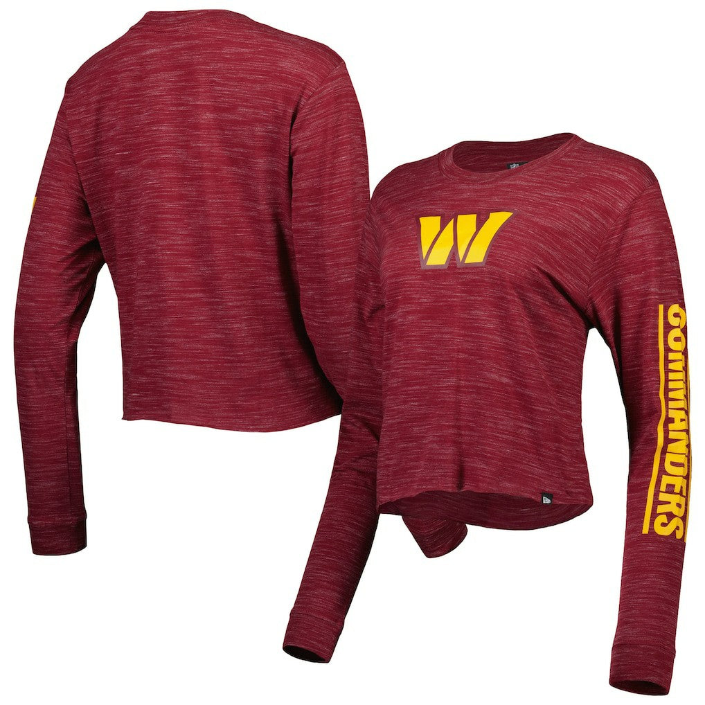 Washington Commanders New Era Women's Crop Long Sleeve T-Shirt - Burgundy - NFL