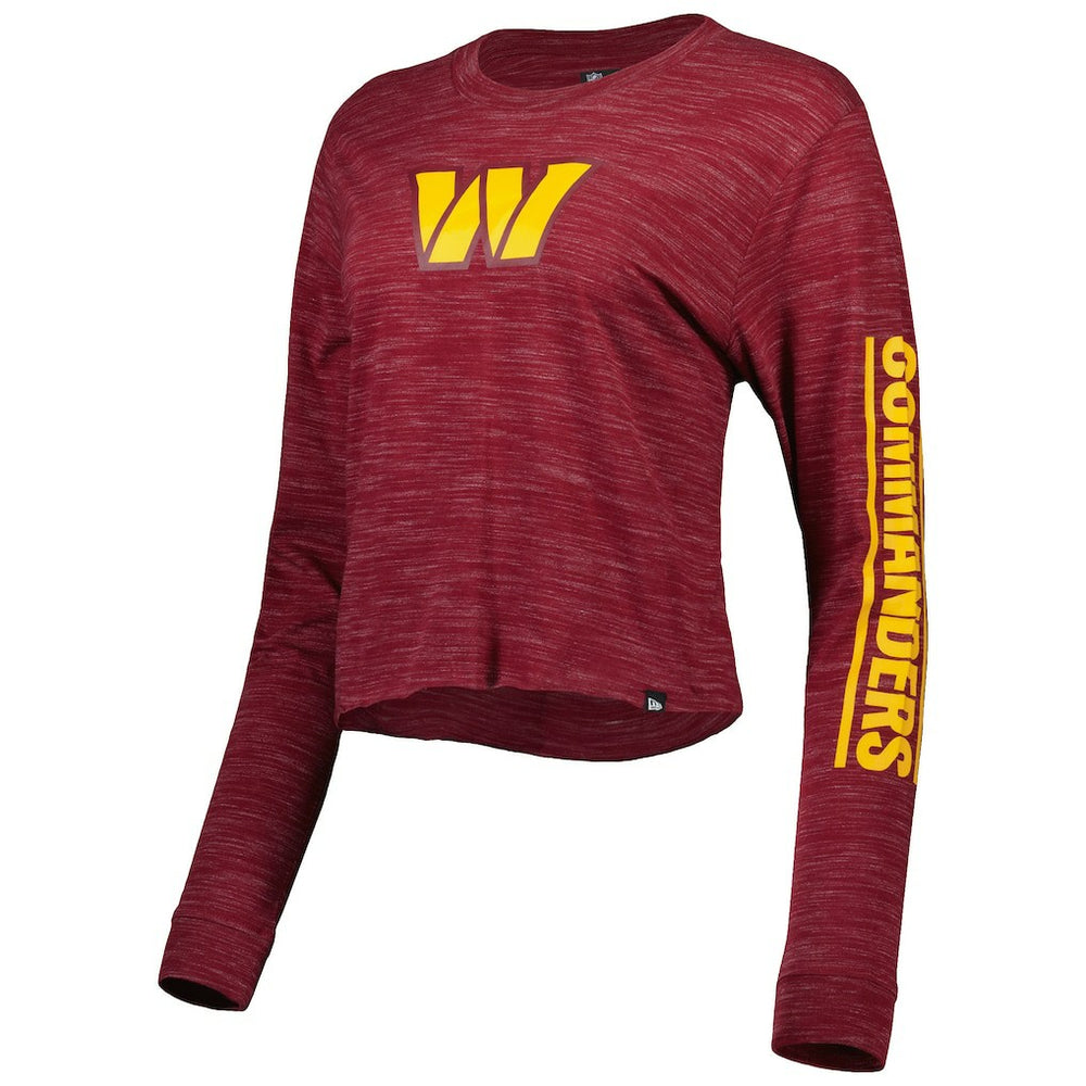 Washington Commanders New Era Women's Crop Long Sleeve T-Shirt - Burgundy - NFL