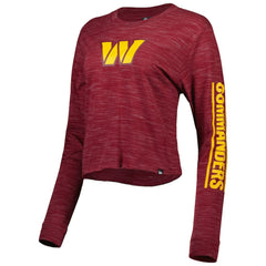 Washington Commanders New Era Women's Crop Long Sleeve T-Shirt - Burgundy - NFL
