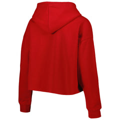 Tampa Bay Buccaneers Cuce Women's Crystal Logo Cropped Pullover Hoodie - Red - NFL