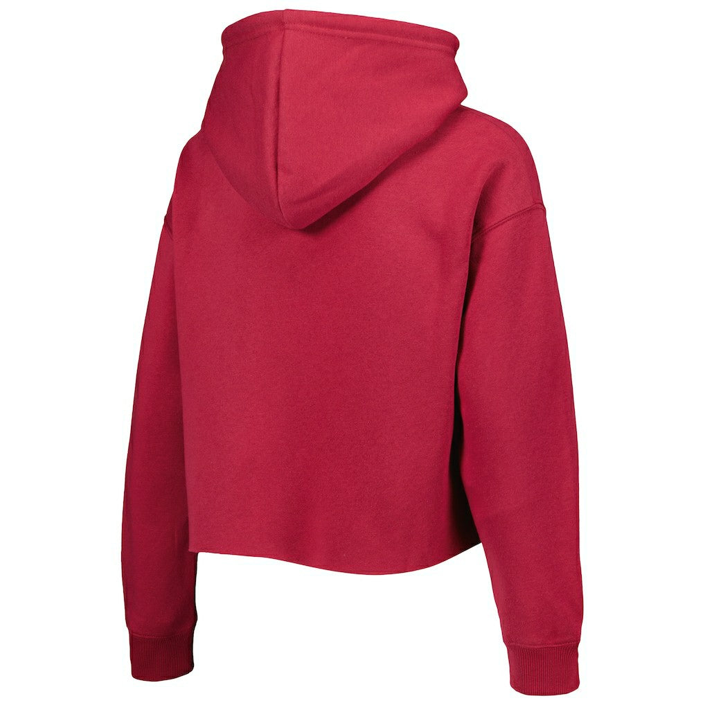 Arizona Cardinals Cuce Women's Crystal Logo Cropped Pullover Hoodie - Cardinal - NFL