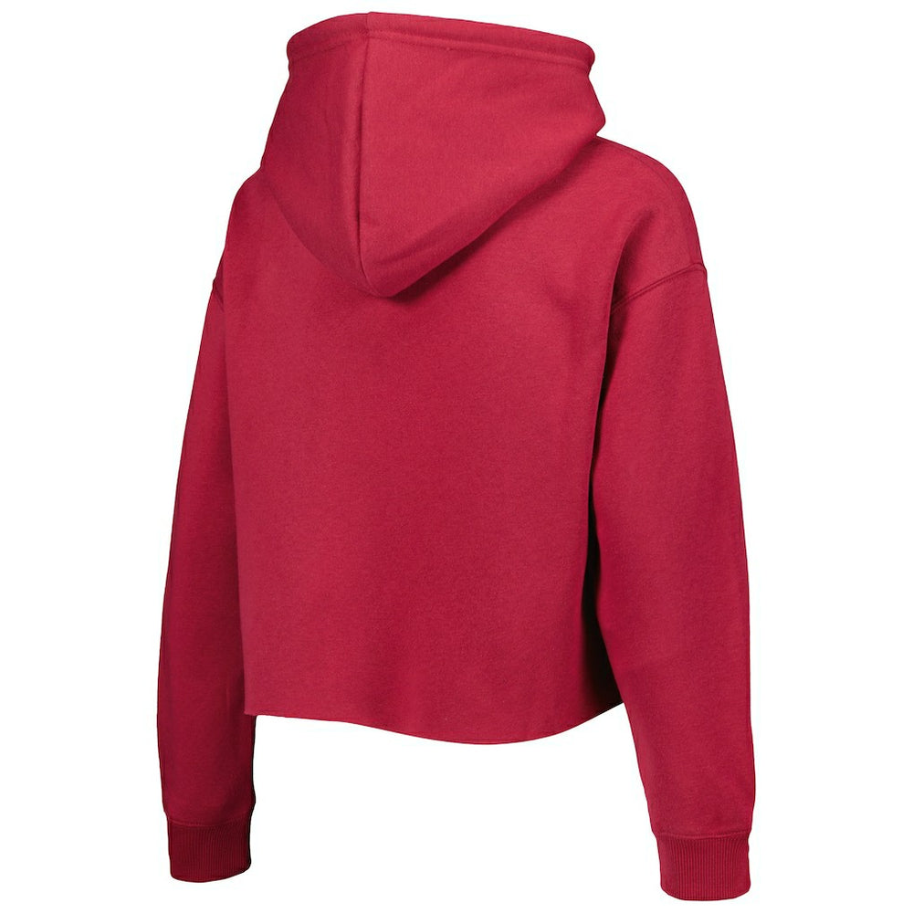 Arizona Cardinals Cuce Women's Crystal Logo Cropped Pullover Hoodie - Cardinal - NFL