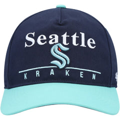 Seattle Kraken '47 Super Hitch Adjustable Snapback Hat - Deep Sea Blue/Light Blue | 47 brand Lifestyle