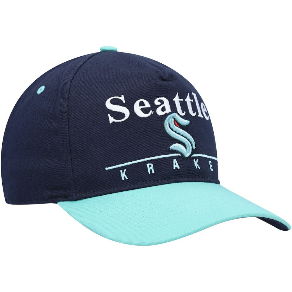 Seattle Kraken '47 Super Hitch Adjustable Snapback Hat - Deep Sea Blue/Light Blue | 47 brand Lifestyle