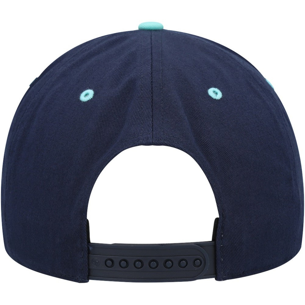 Seattle Kraken '47 Super Hitch Adjustable Snapback Hat - Deep Sea Blue/Light Blue | 47 brand Lifestyle