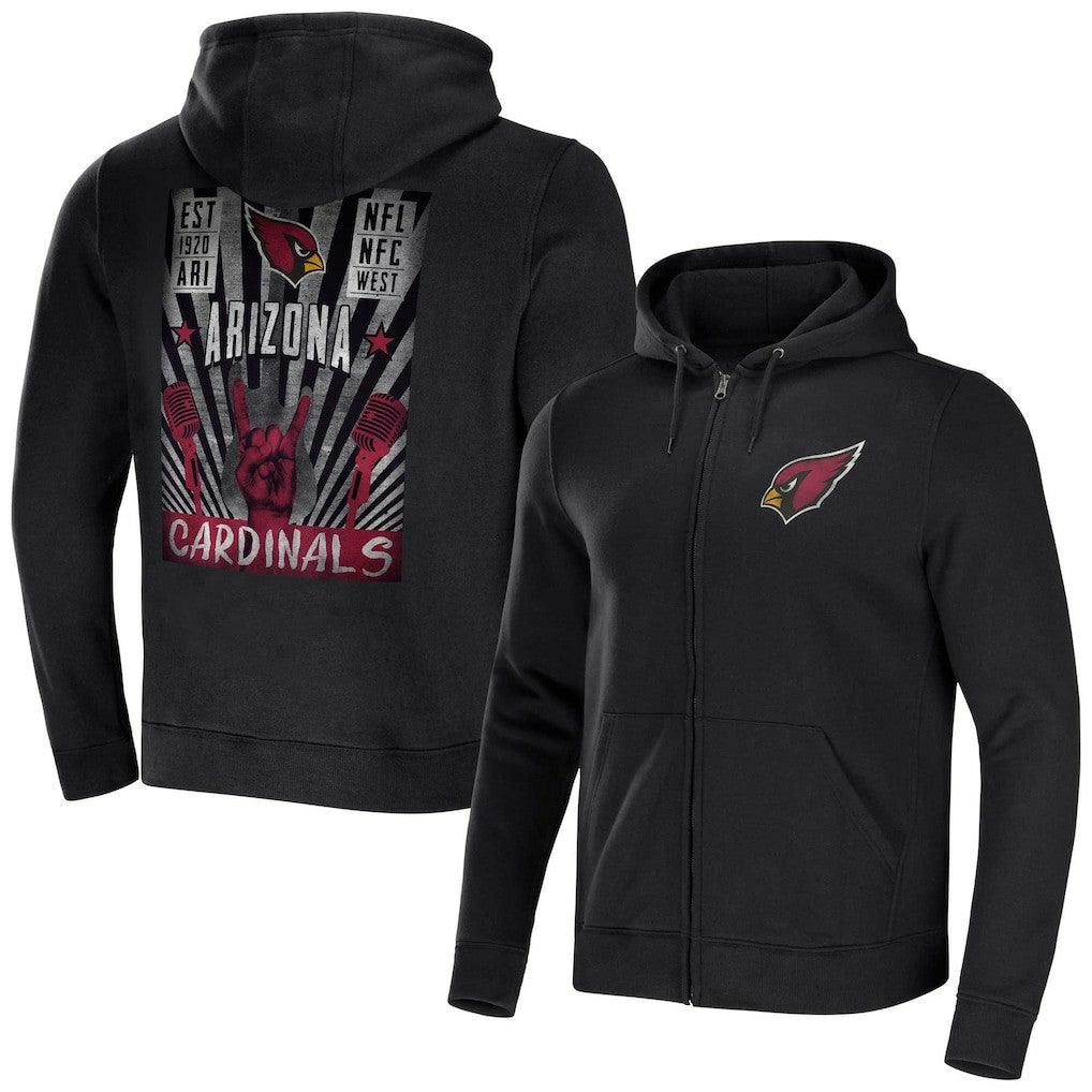 Arizona Cardinals NFL x Darius Rucker Collection Rocker Full-Zip Hoodie - Black - Fanatics