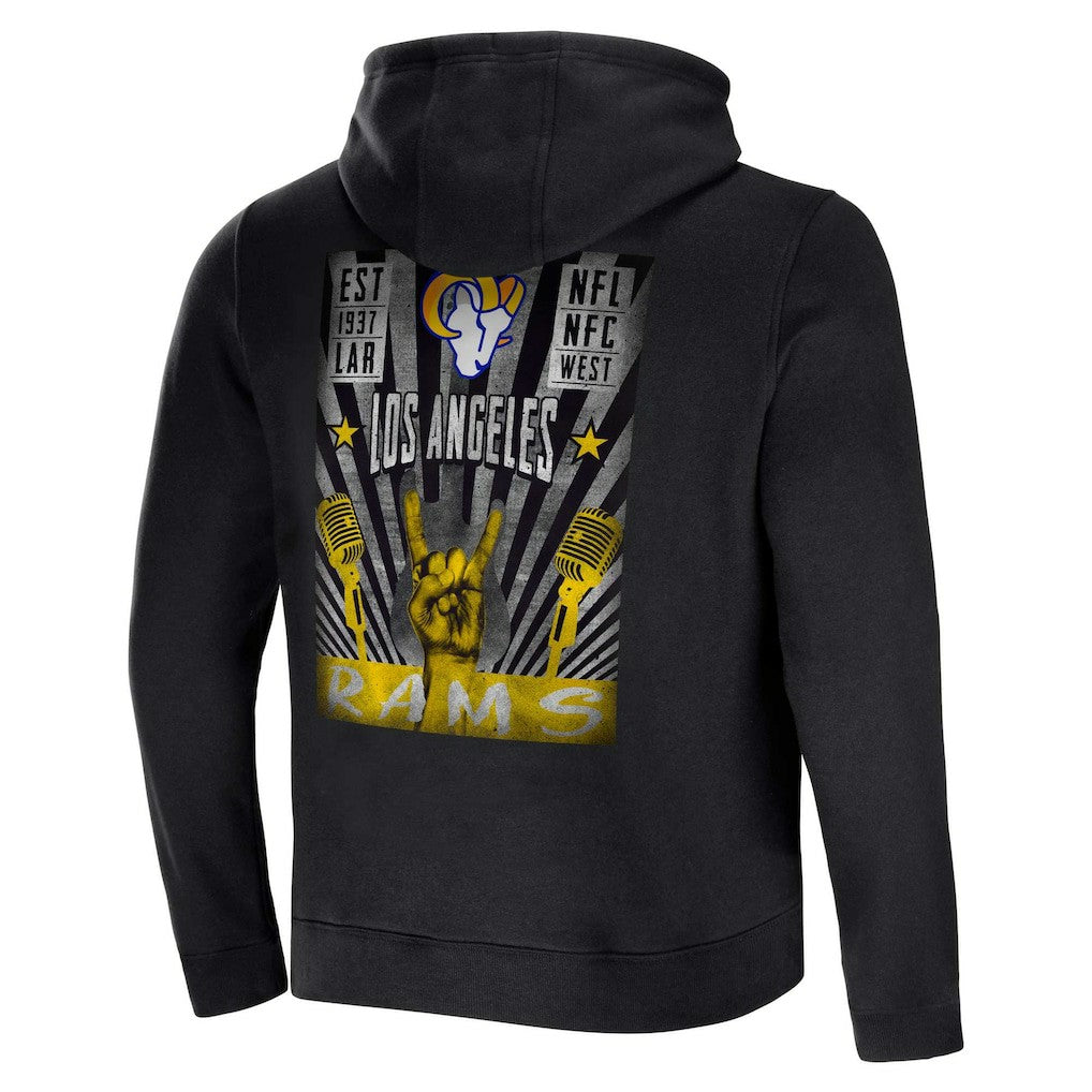Los Angeles Rams NFL x Darius Rucker Collection Rocker Full-Zip Hoodie - Black - Fanatics