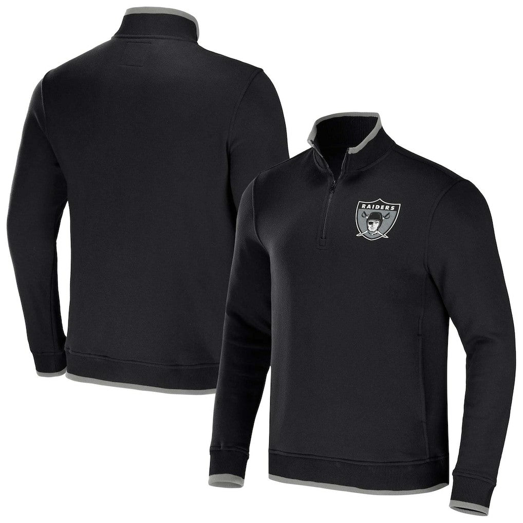 Las Vegas Raiders NFL x Darius Rucker Collection Logo Quarter-Zip Top - Black - Fanatics