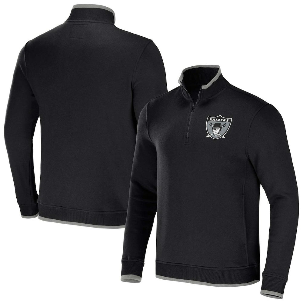 Las Vegas Raiders NFL x Darius Rucker Collection Logo Quarter-Zip Top - Black - Fanatics