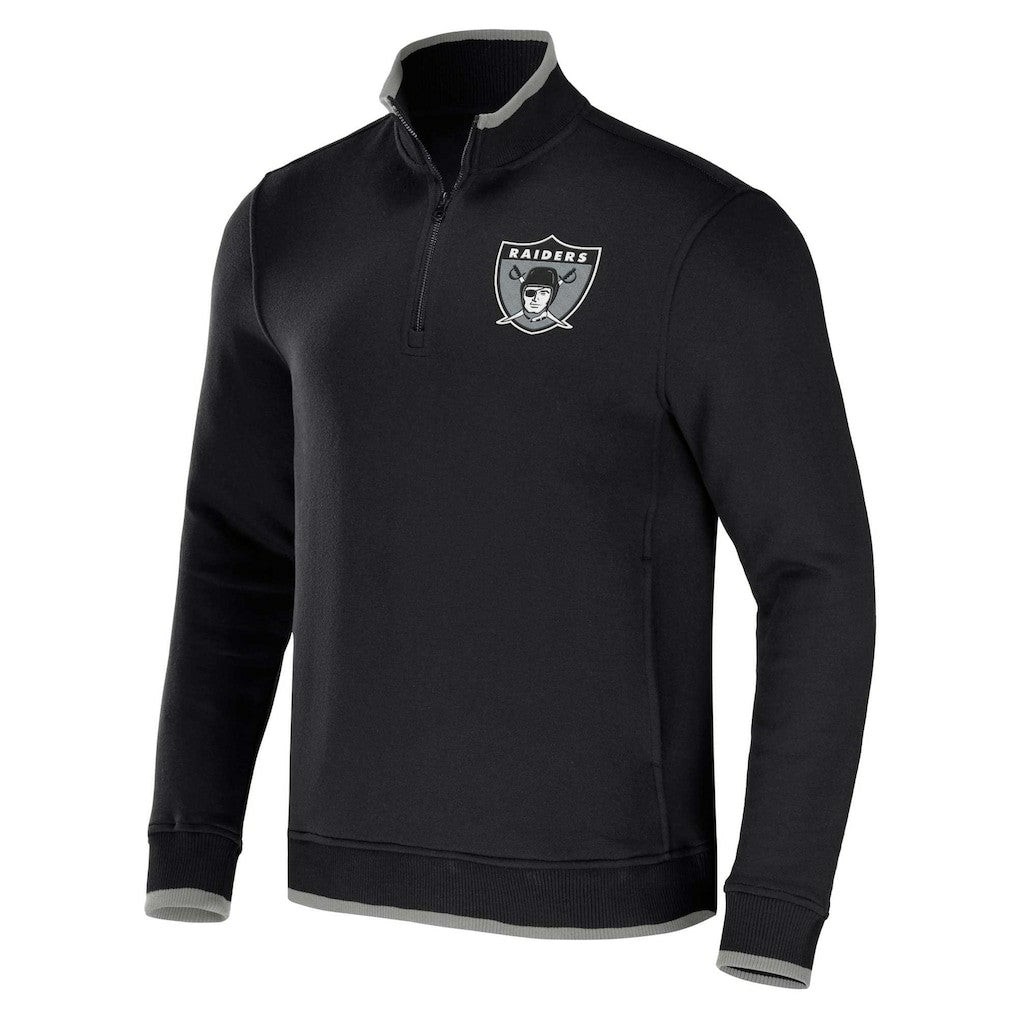 Las Vegas Raiders NFL x Darius Rucker Collection Logo Quarter-Zip Top - Black - Fanatics