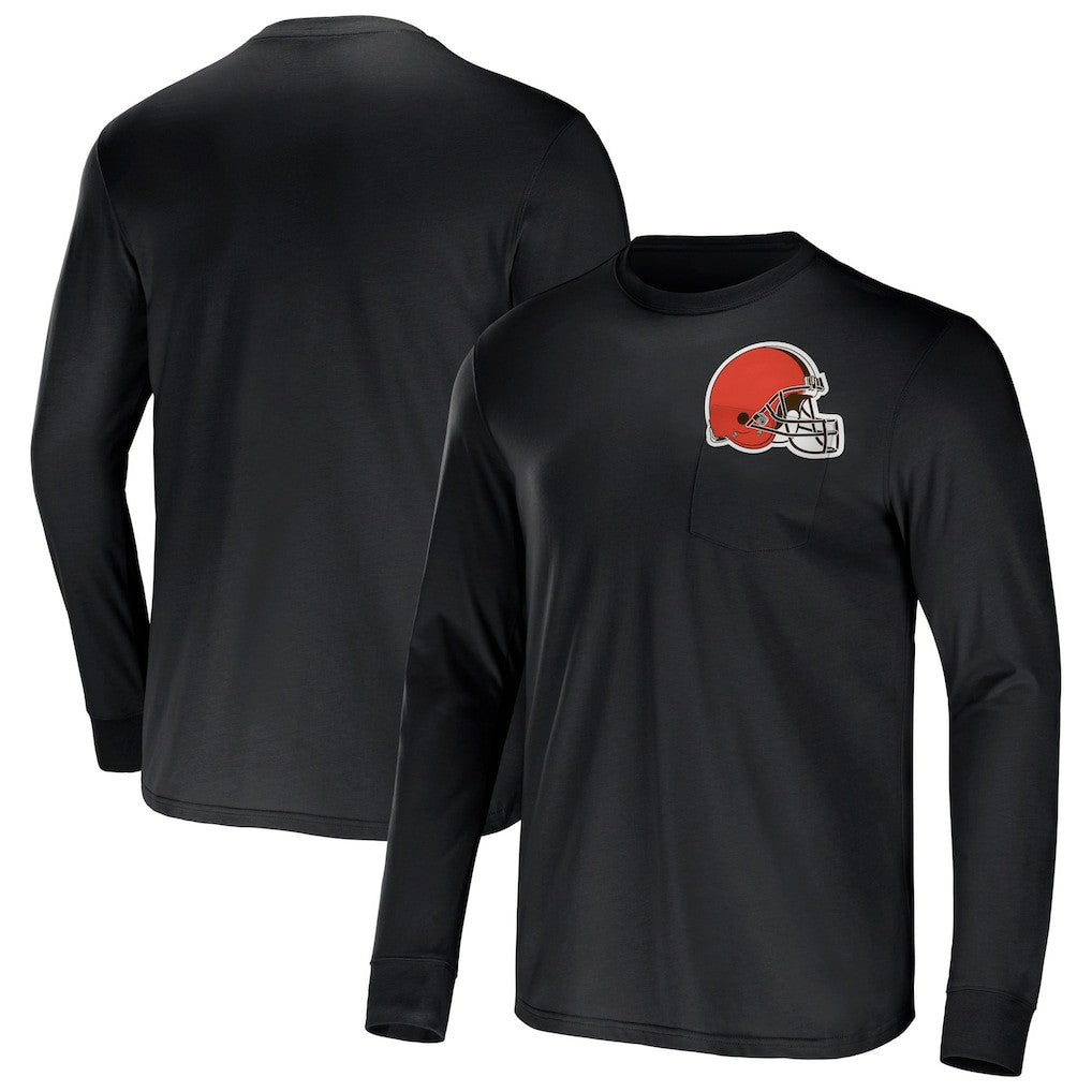 Cleveland Browns NFL x Darius Rucker Collection Team Long Sleeve Pocket T-Shirt - Brown - Fanatics