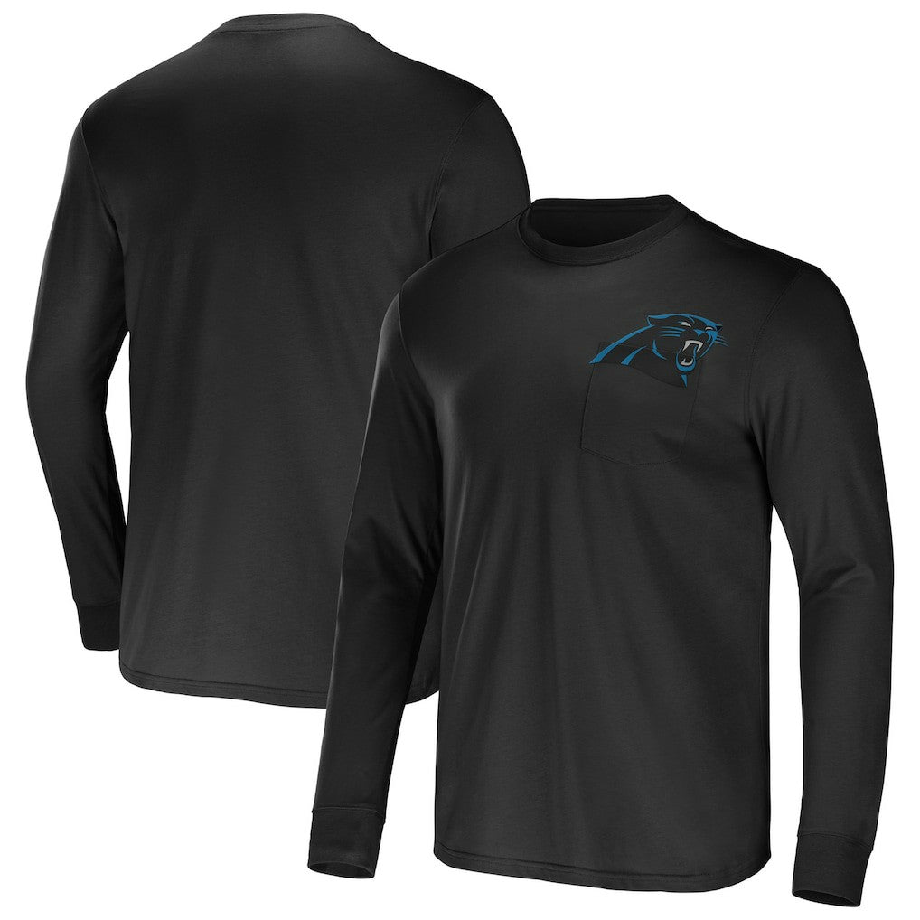 Carolina Panthers NFL x Darius Rucker Collection Team Long Sleeve Pocket T-Shirt - Black - Fanatics