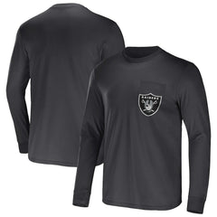 Las Vegas Raiders NFL x Darius Rucker Collection Team Long Sleeve Pocket T-Shirt - Charcoal - Fanatics