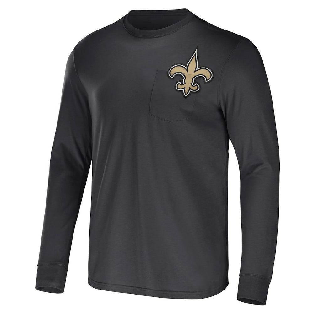 New Orleans Saints NFL x Darius Rucker Collection Team Long Sleeve Pocket T-Shirt - Black - Fanatics