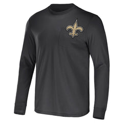 New Orleans Saints NFL x Darius Rucker Collection Team Long Sleeve Pocket T-Shirt - Black - Fanatics