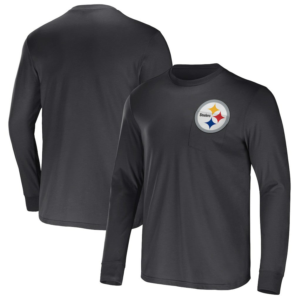 Pittsburgh Steelers NFL x Darius Rucker Collection Team Long Sleeve Pocket T-Shirt - Black - Fanatics