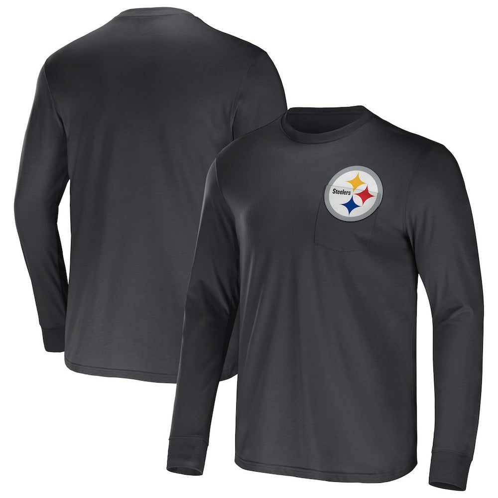 Pittsburgh Steelers NFL x Darius Rucker Collection Team Long Sleeve Pocket T-Shirt - Black - Fanatics