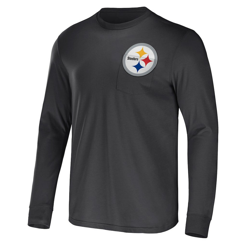 Pittsburgh Steelers NFL x Darius Rucker Collection Team Long Sleeve Pocket T-Shirt - Black - Fanatics