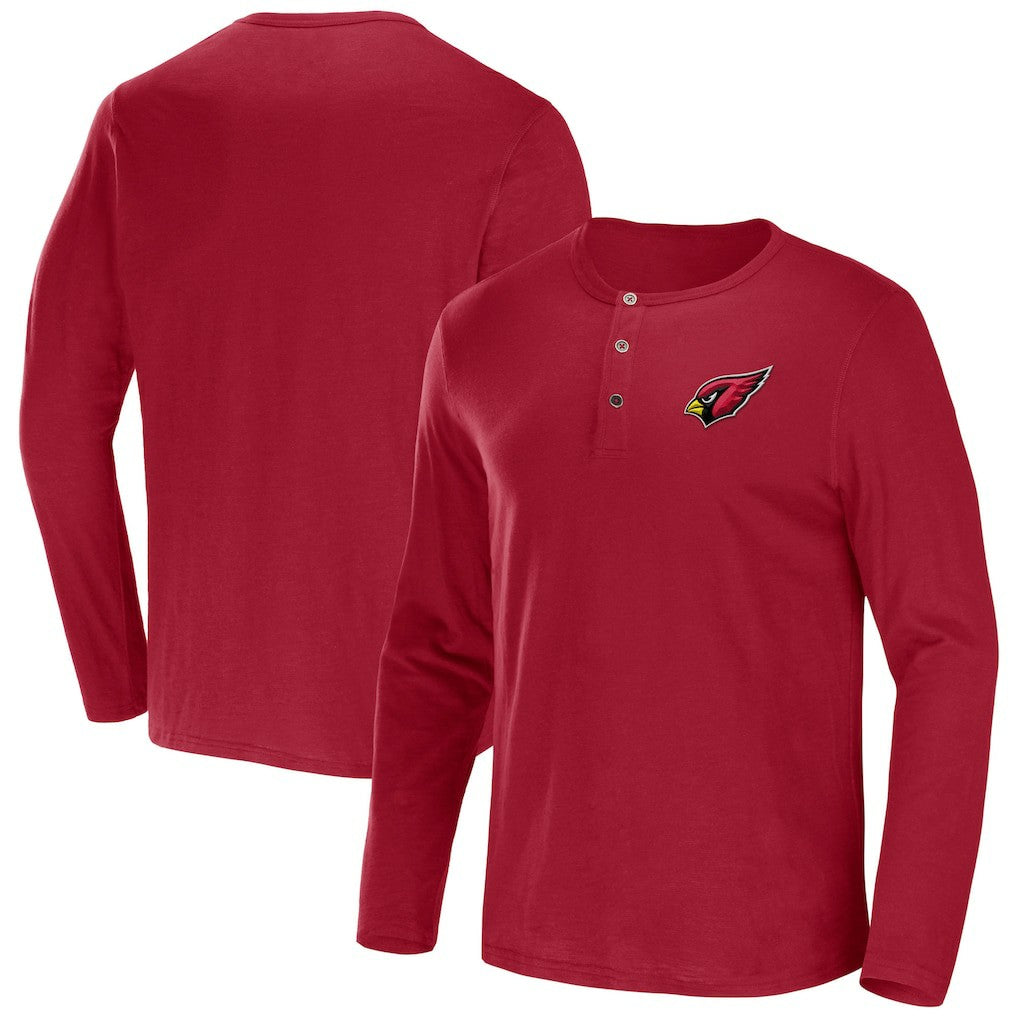 Arizona Cardinals NFL x Darius Rucker Collection Slub Jersey Henley Long Sleeve T-Shirt - Cardinal - Fanatics