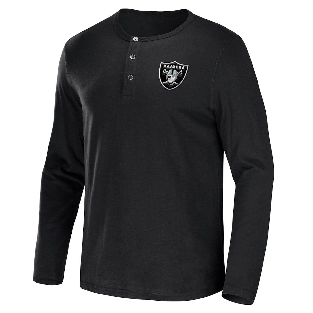 Las Vegas Raiders NFL x Darius Rucker Collection Slub Jersey Henley Long Sleeve T-Shirt - Black - Fanatics