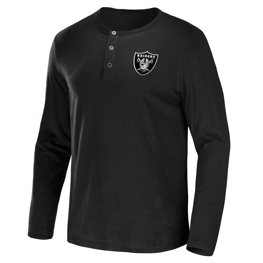 Las Vegas Raiders NFL x Darius Rucker Collection Slub Jersey Henley Long Sleeve T-Shirt - Black - Fanatics