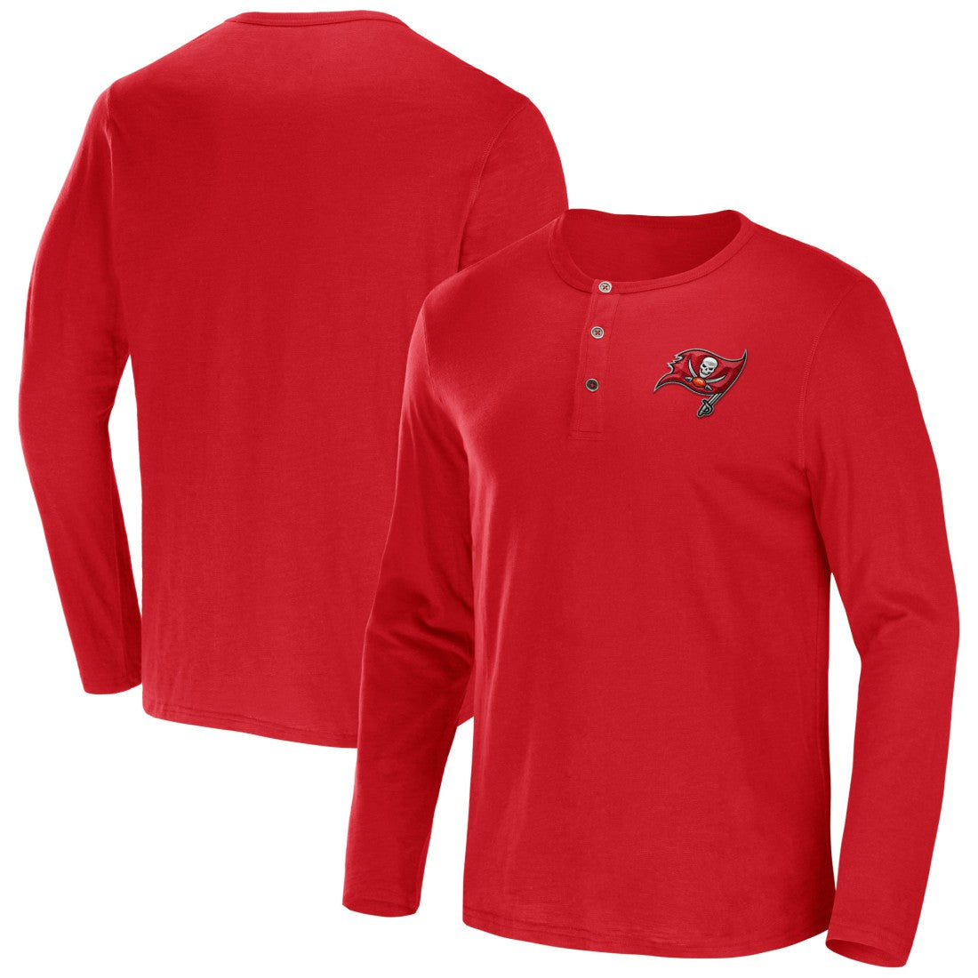 Tampa Bay Buccaneers NFL x Darius Rucker Collection Slub Jersey Henley Long Sleeve T-Shirt - Red - Fanatics