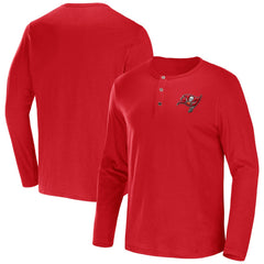 Tampa Bay Buccaneers NFL x Darius Rucker Collection Slub Jersey Henley Long Sleeve T-Shirt - Red - Fanatics