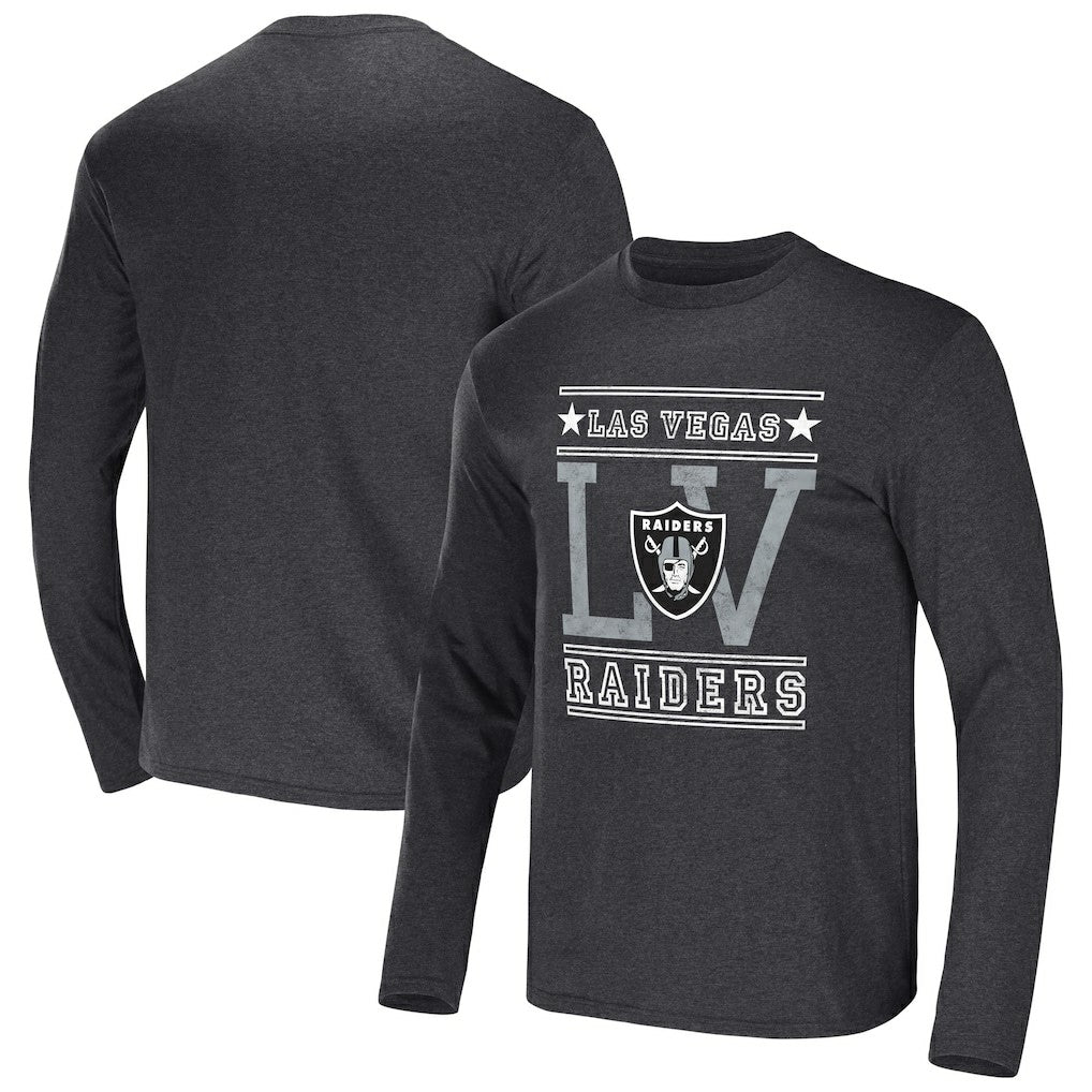 Las Vegas Raiders NFL x Darius Rucker Collection Long Sleeve T-Shirt - Heathered Charcoal - Fanatics