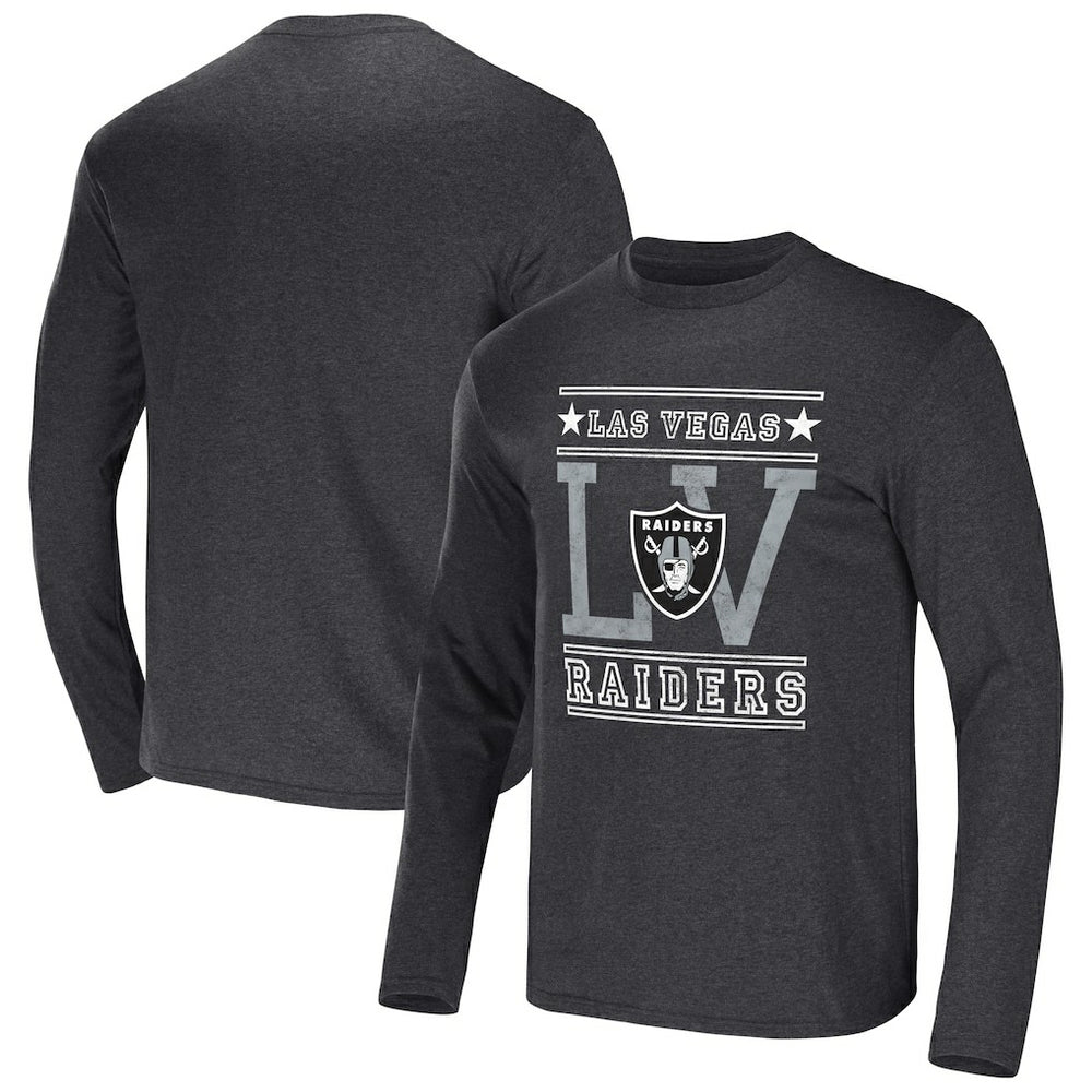 Las Vegas Raiders NFL x Darius Rucker Collection Long Sleeve T-Shirt - Heathered Charcoal - Fanatics
