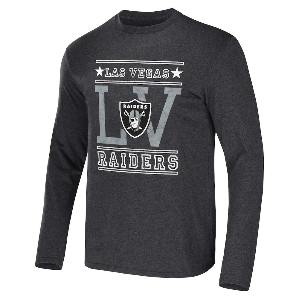Las Vegas Raiders NFL x Darius Rucker Collection Long Sleeve T-Shirt - Heathered Charcoal - Fanatics
