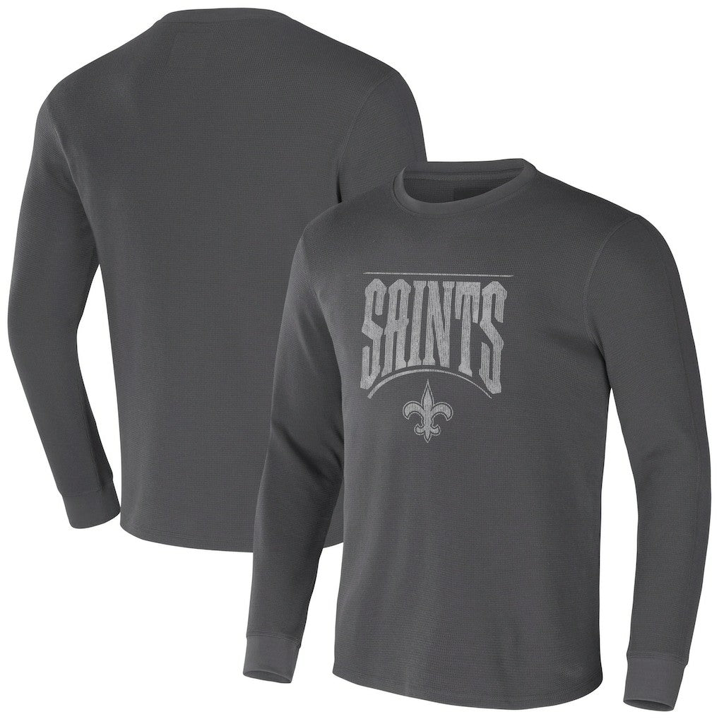 New Orleans Saints NFL x Darius Rucker Collection Long Sleeve Thermal T-Shirt - Charcoal - Fanatics