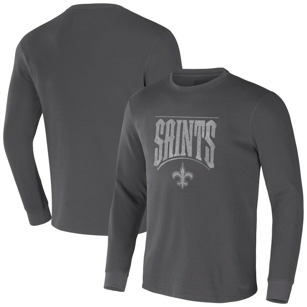 New Orleans Saints NFL x Darius Rucker Collection Long Sleeve Thermal T-Shirt - Charcoal - Fanatics