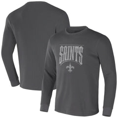 New Orleans Saints NFL x Darius Rucker Collection Long Sleeve Thermal T-Shirt - Charcoal - Fanatics