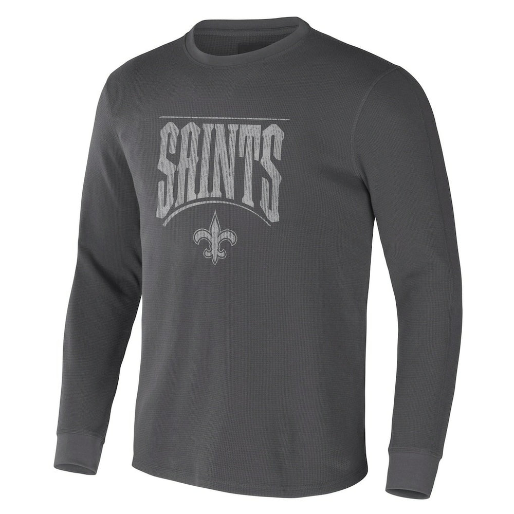 New Orleans Saints NFL x Darius Rucker Collection Long Sleeve Thermal T-Shirt - Charcoal - Fanatics