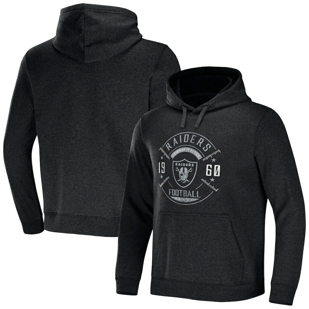 Las Vegas Raiders NFL x Darius Rucker Collection Radar Pullover Hoodie - Heather Charcoal - Fanatics