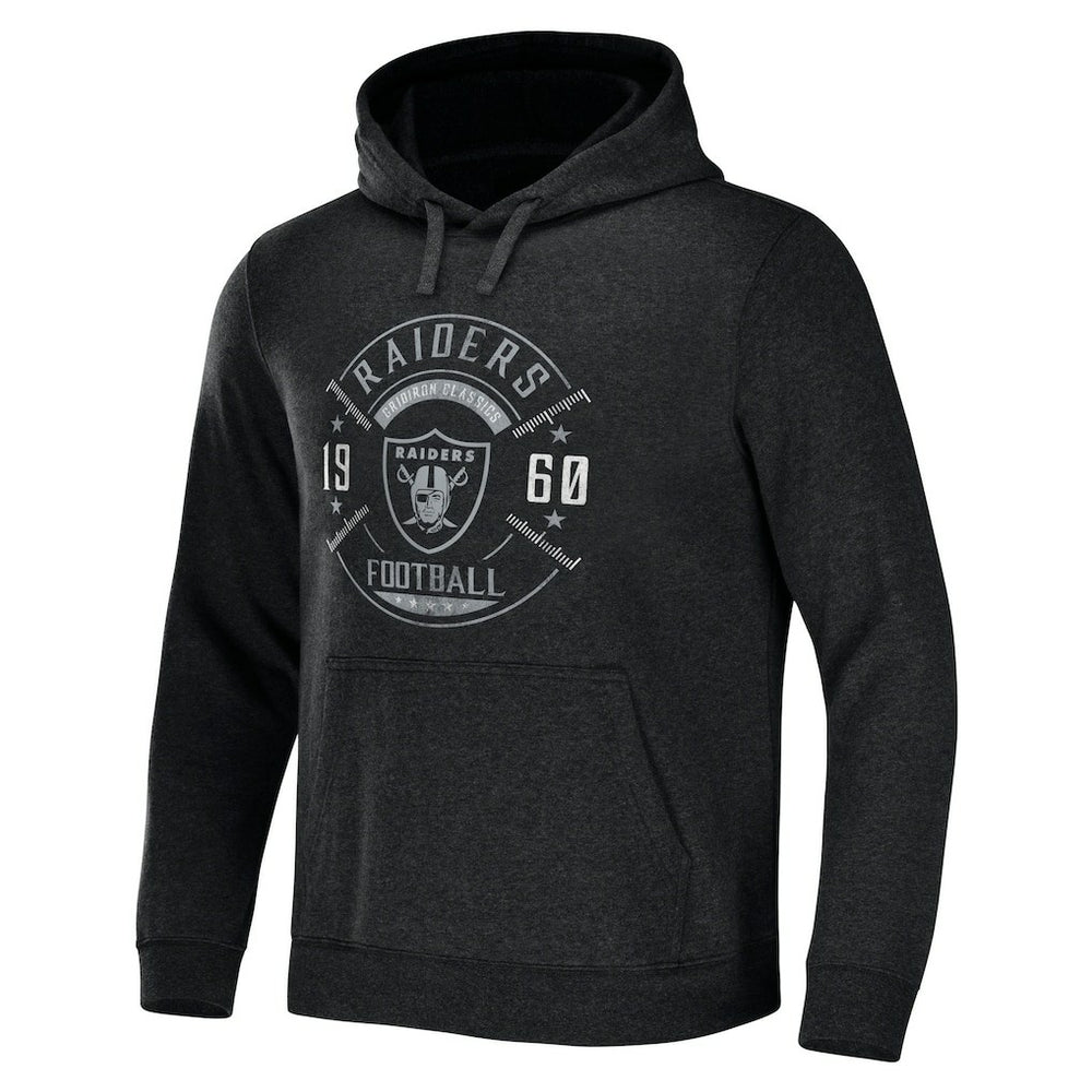 Las Vegas Raiders NFL x Darius Rucker Collection Radar Pullover Hoodie - Heather Charcoal - Fanatics