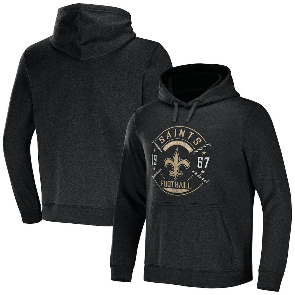 New Orleans Saints NFL x Darius Rucker Collection Radar Pullover Hoodie - Heather Charcoal - Fanatics
