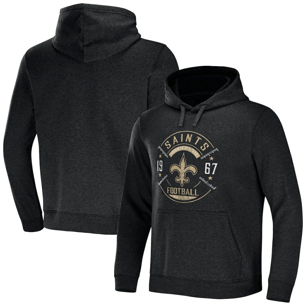New Orleans Saints NFL x Darius Rucker Collection Radar Pullover Hoodie - Heather Charcoal - Fanatics