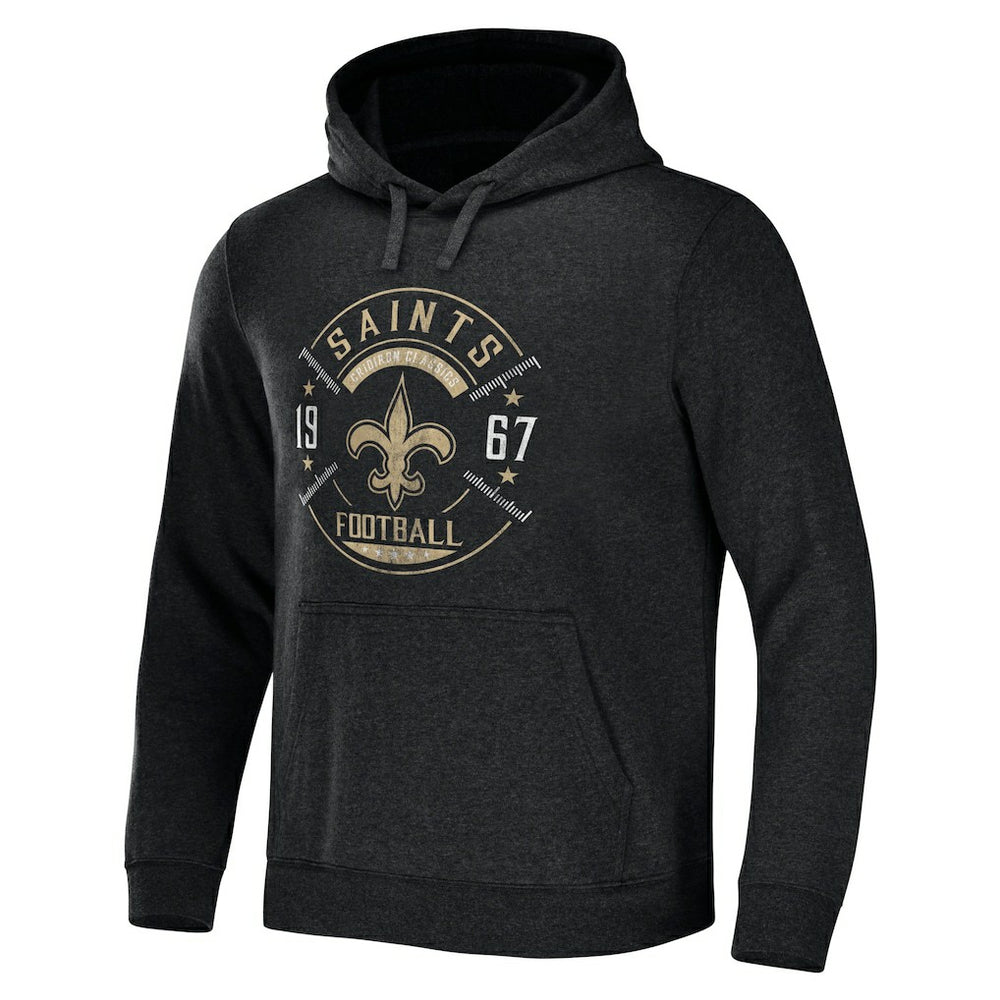 New Orleans Saints NFL x Darius Rucker Collection Radar Pullover Hoodie - Heather Charcoal - Fanatics