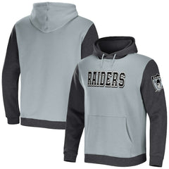Las Vegas Raiders NFL x Darius Rucker Collection Colorblock Pullover Hoodie - Gray/Charcoal - Fanatics