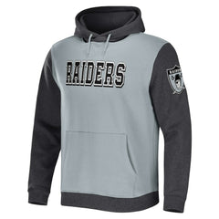 Las Vegas Raiders NFL x Darius Rucker Collection Colorblock Pullover Hoodie - Gray/Charcoal - Fanatics