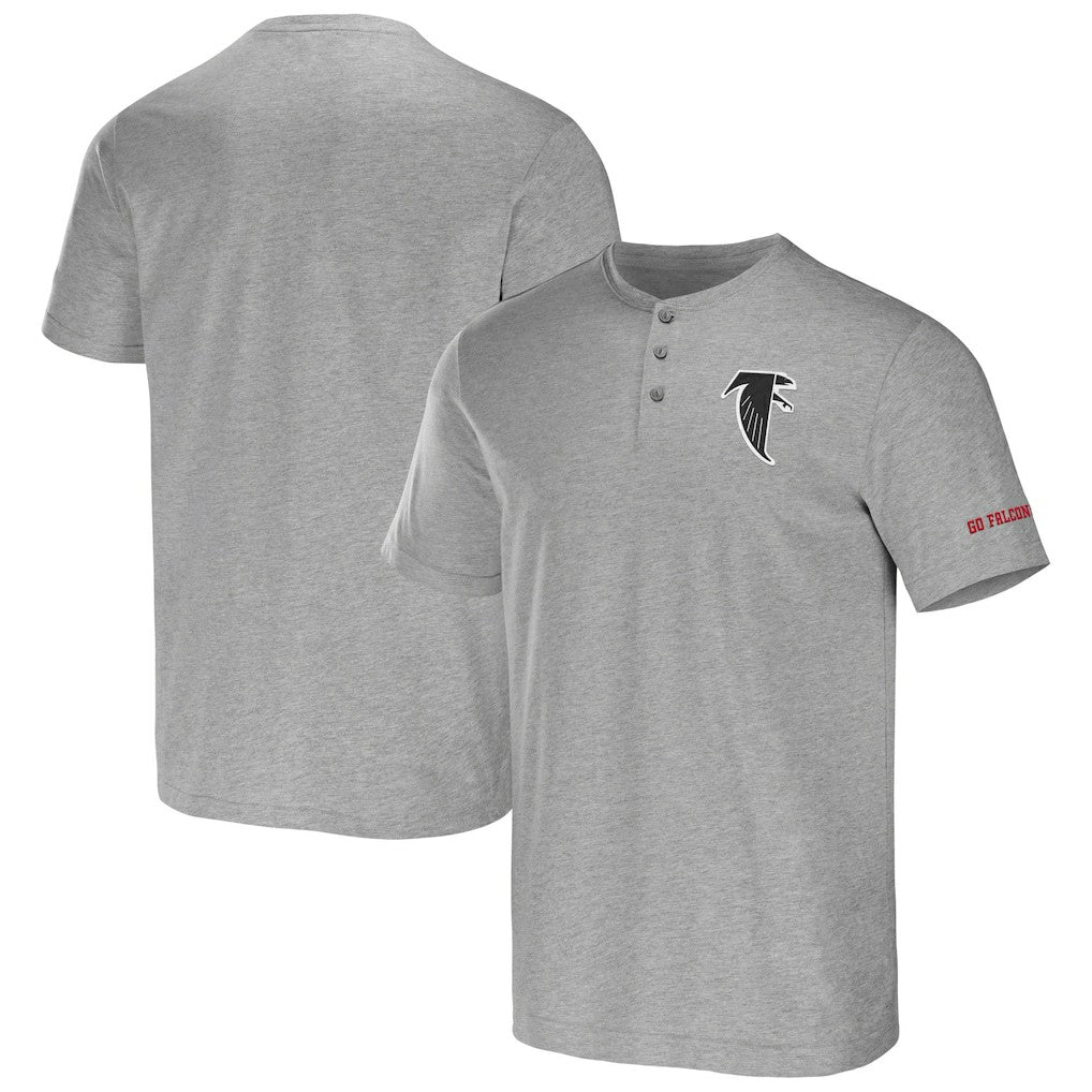 Atlanta Falcons NFL x Darius Rucker Collection Henley T-Shirt - Heather Gray - Fanatics