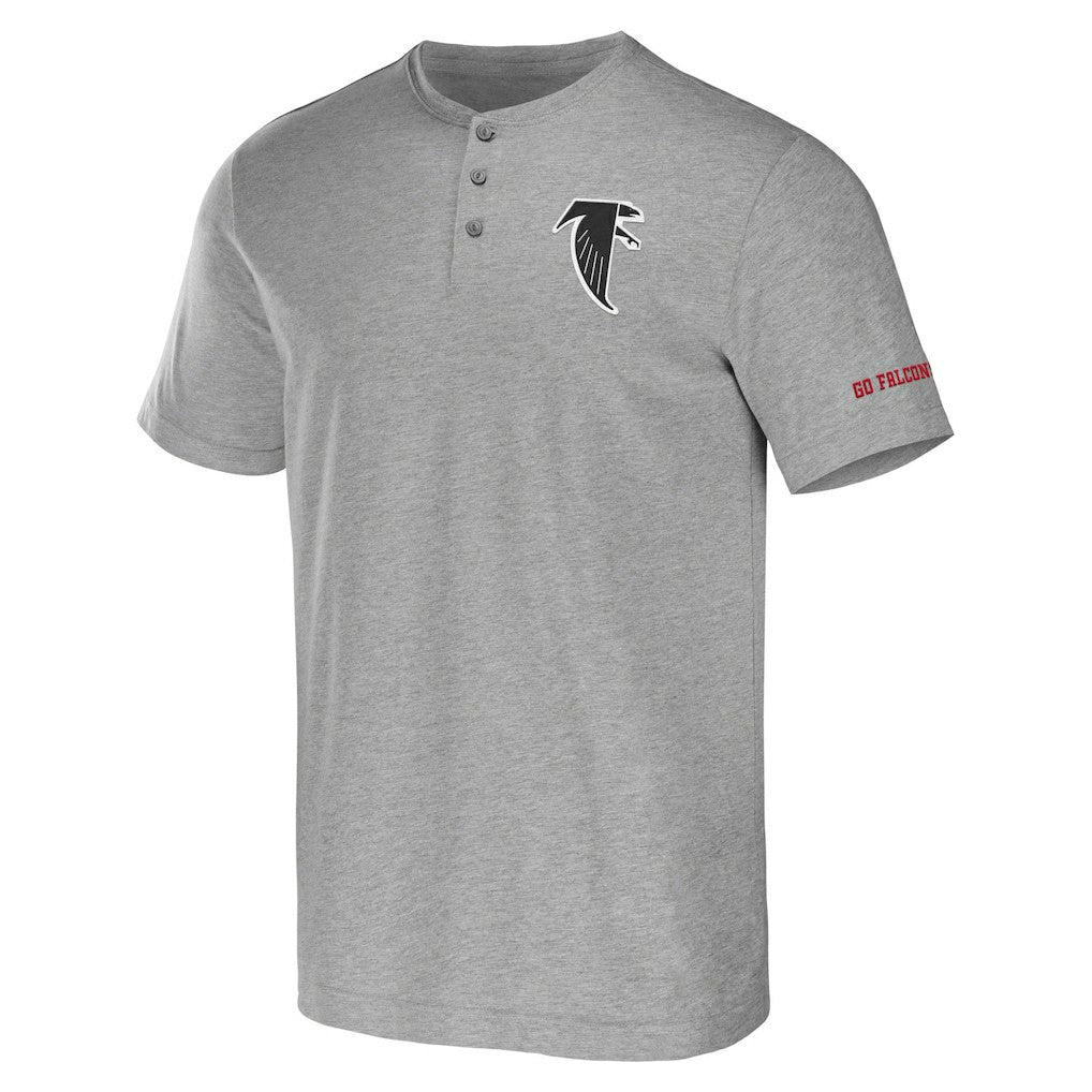 Atlanta Falcons NFL x Darius Rucker Collection Henley T-Shirt - Heather Gray - Fanatics