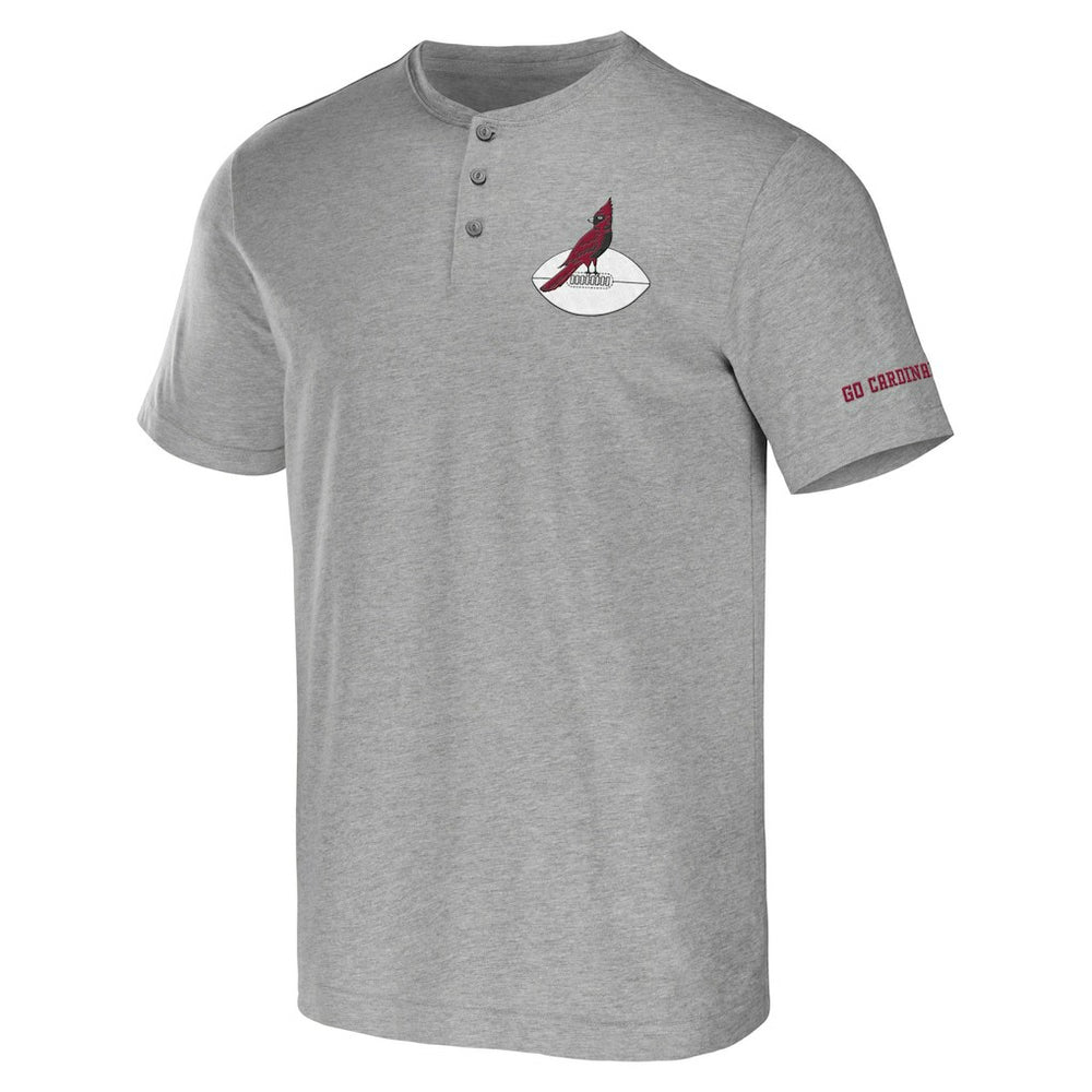 Arizona Cardinals NFL x Darius Rucker Collection Henley T-Shirt - Heather Gray - Fanatics