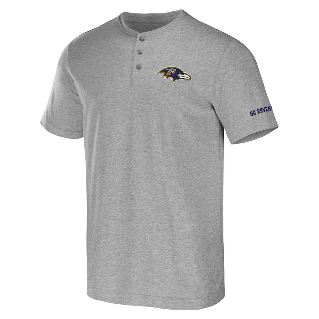 Baltimore Ravens NFL x Darius Rucker Collection Henley T-Shirt - Heather Gray - Fanatics