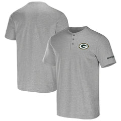 Green Bay Packers NFL x Darius Rucker Collection Henley T-Shirt - Heather Gray - Fanatics