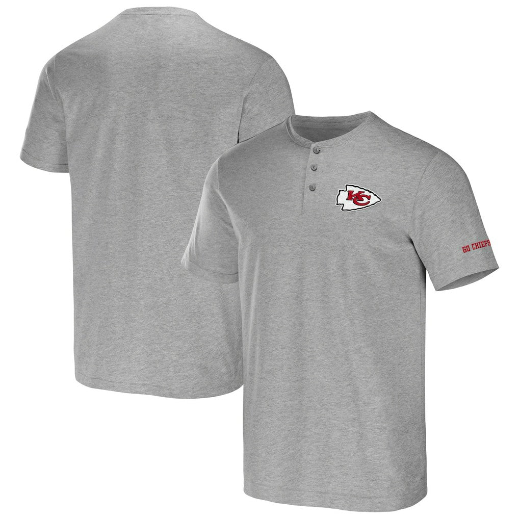Kansas City Chiefs NFL x Darius Rucker Collection Henley T-Shirt - Heather Gray - Fanatics