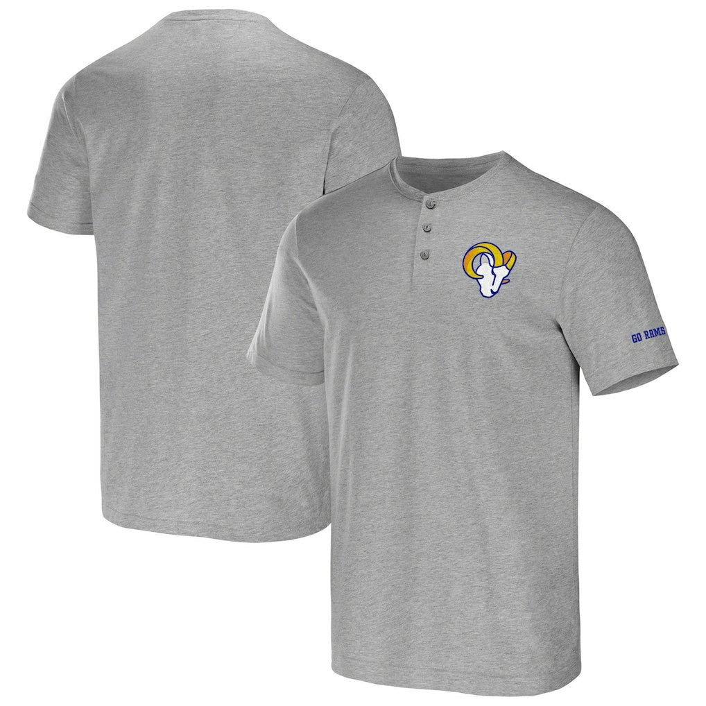 Los Angeles Rams NFL x Darius Rucker Collection Henley T-Shirt - Heather Gray - Fanatics