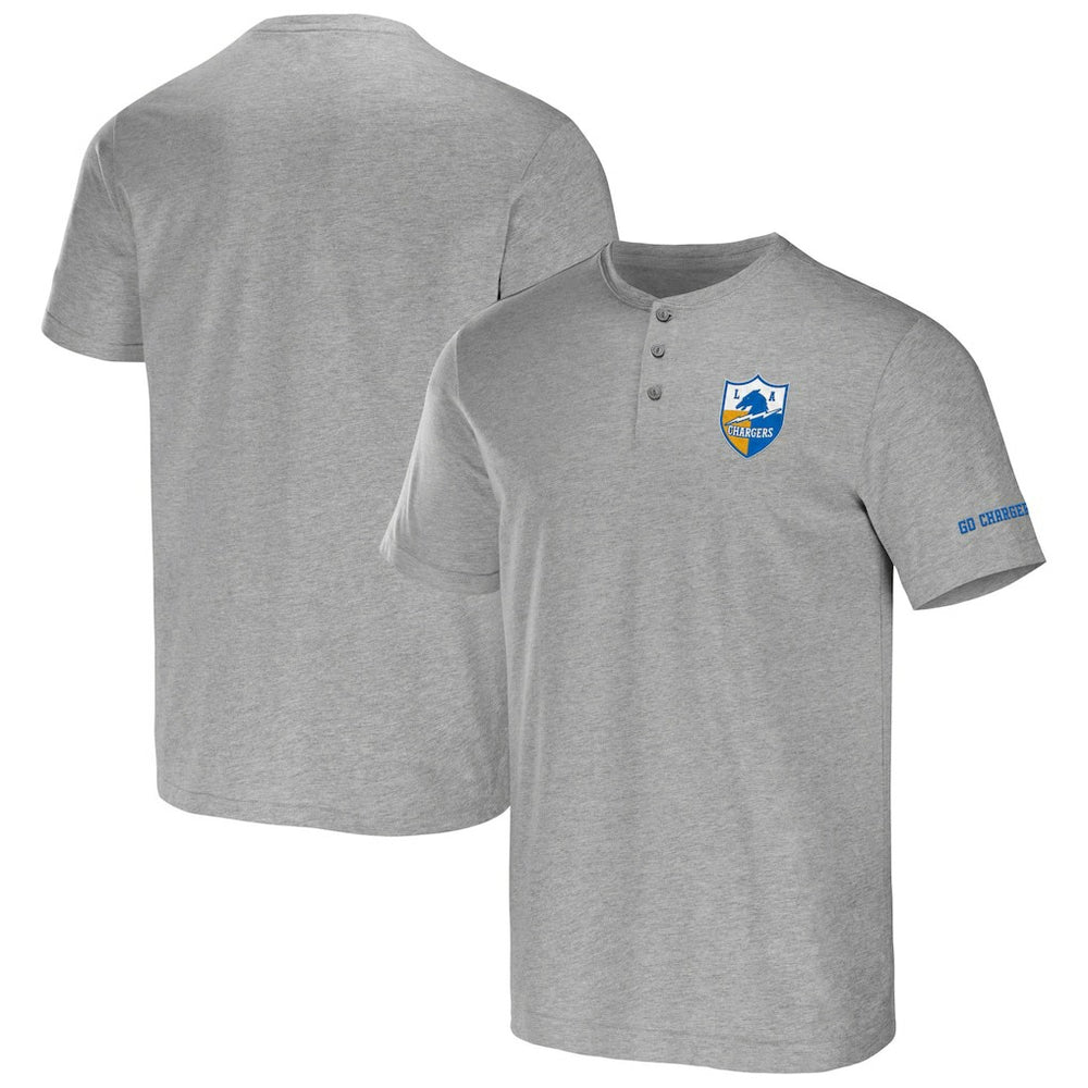 Los Angeles Chargers NFL x Darius Rucker Collection Henley T-Shirt - Heather Gray - Fanatics